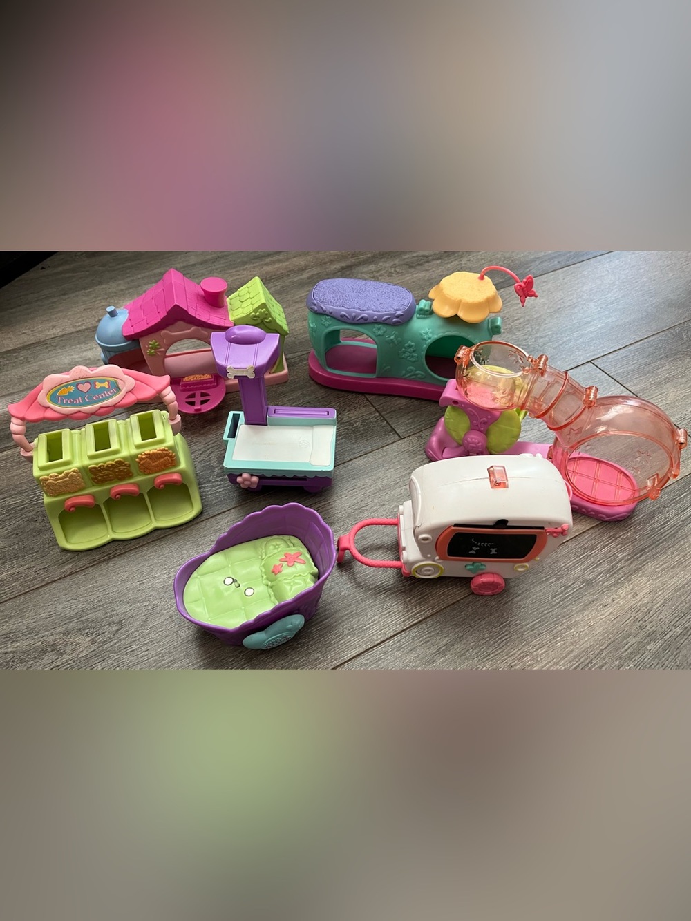 🐶 Vintage Retired Littlest Pet Shop Playsets Ambulance Vet X-Ray Lot 🐱